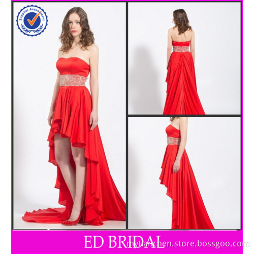 ZC965 Strapless front short and long back woman evening dress
